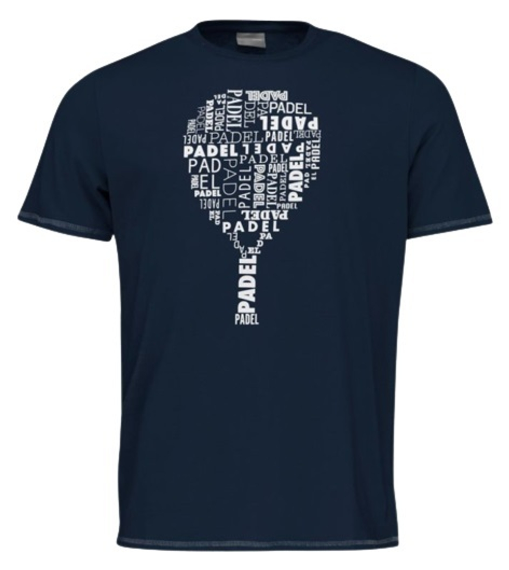 Футболка мужская теннисная Head Padel TYPO T-Shirt Men - dark blue