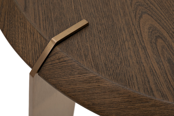Столик журнальный круглый d55x50см Garda Decor отделка темным шпоном