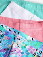 Легинсы укороченные для девочки Next E61-333, 4 шт., Розовый, Белый, Бирюзовый