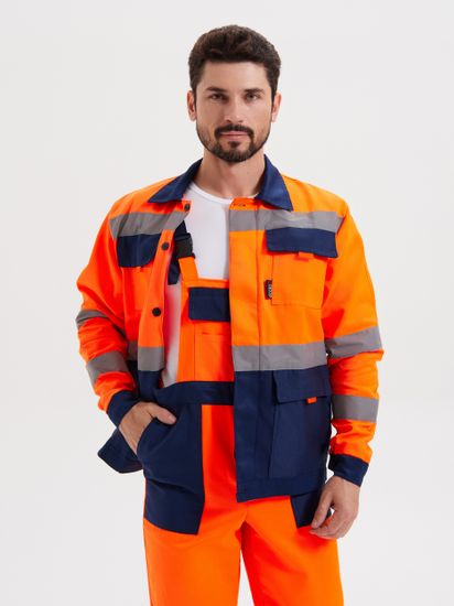 Костюм "Зарница" полукомбинезон (оранжевый/синий)