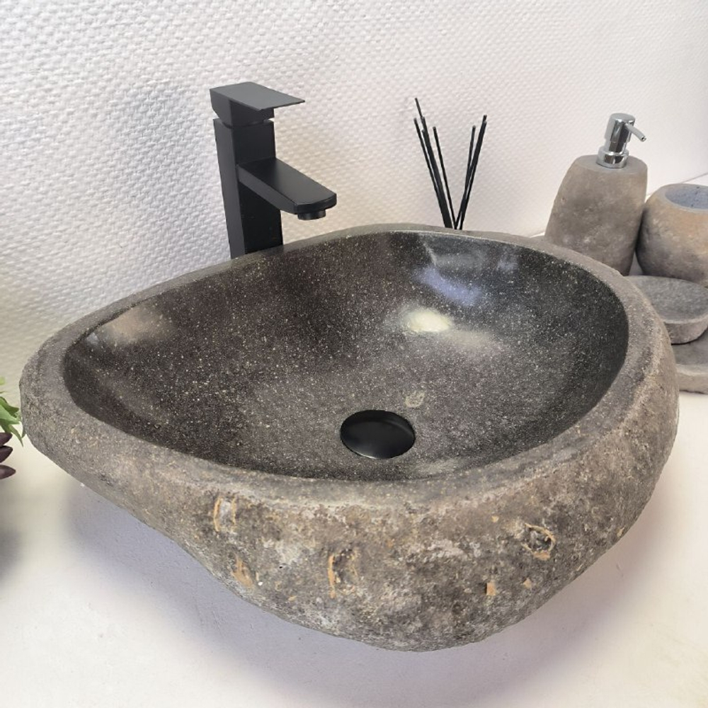 Раковина из речного камня RS-63463 (50*40*16) 0122