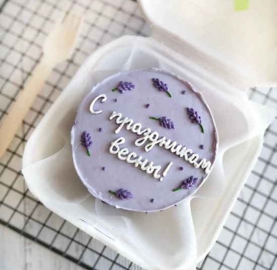 Бенто торт «С праздником весны» на 8 марта