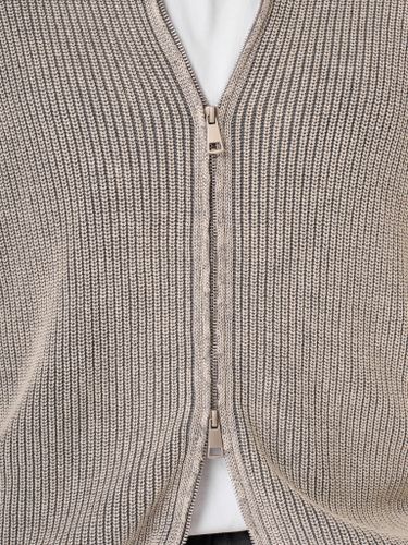 Серый хлопковый джемпер на молнии QWE