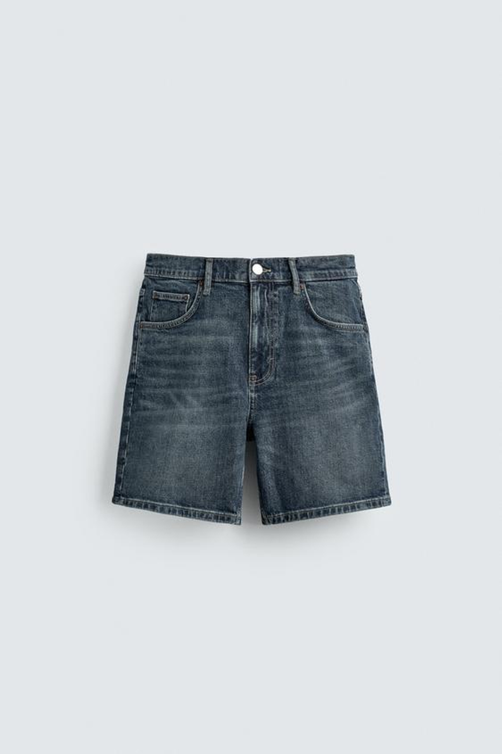 ZARA ДЖИНСОВЫЕ ШОРТЫ REGULAR FIT, СИНИЙ