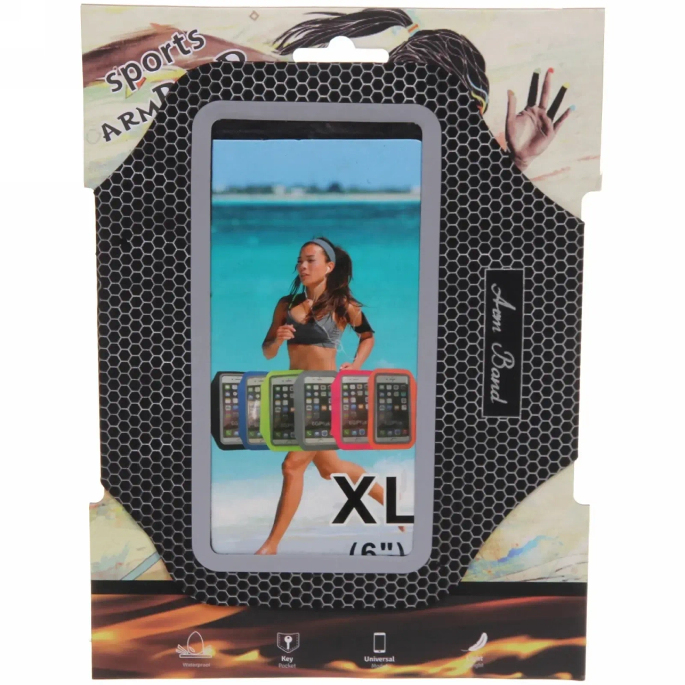Чехол спортивный для телфона на руку «Power» (для телефона 6»), микс