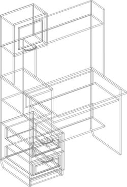 Стол компьютерный "Филадельфия" ДФ-12 (дуб баррик/жалюзи серый), Велес