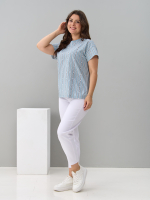 Футболка Фк-127/шалфей-полоскабуквы