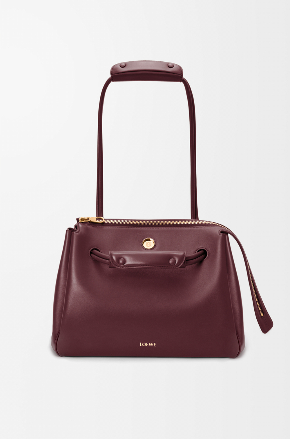 Loewe Сумка Madrid среднего размера из мягкой телячьей кожи, бургунди