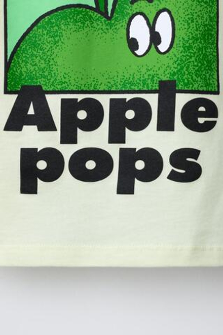 ZARA ФУТБОЛКА С ПРИНТОМ «ФРУКТЫ», СВЕТЛО-ЖЕЛТЫЙ