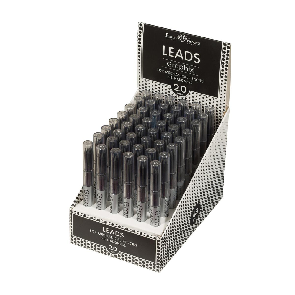Грифель для автоматич.карандашей "GRAPHIX" 5 шт., HB, 2.0 мм (Bruno Visconti)