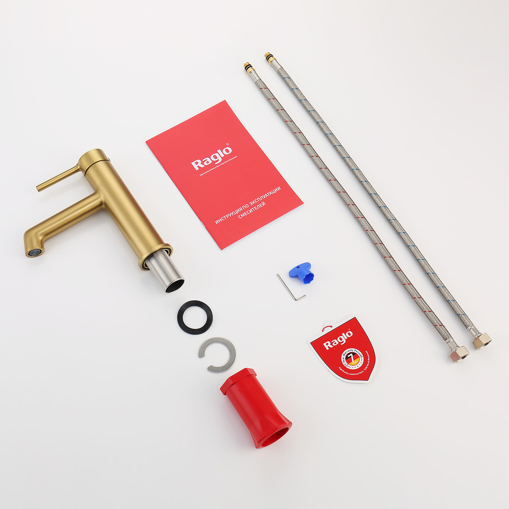 Смеситель для раковины Raglo R20.10.03, золотой сатин