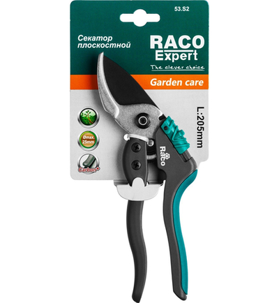 RACO S162, 205 мм, закаленная сталь, с двухкомпонентными рукоятками армированными фиберглассом, плоскостной секатор (4206-53/S162)