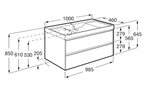 Тумба под раковину Roca Ona модуль 2 ящика 1000 темный вяз, 2 ящика, A857616511