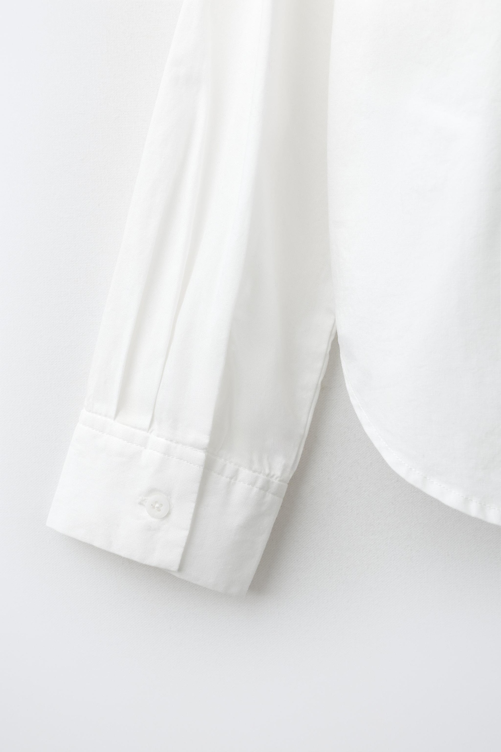 ZARA РУБАШКА ИЗ ПОПЛИНА, БЕЛЫЙ