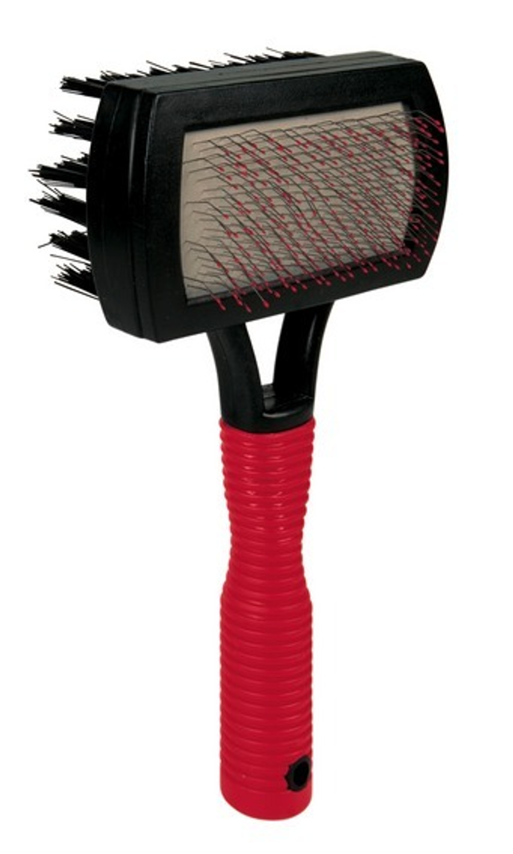 Щётка-пуходерка двусторонняя 17 х 10 см с пластиковой ручкой, Trixie