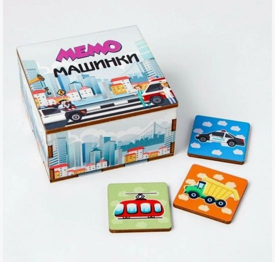 Настольная игра "Мемо. Матрешки.", деревянная 20 карточек