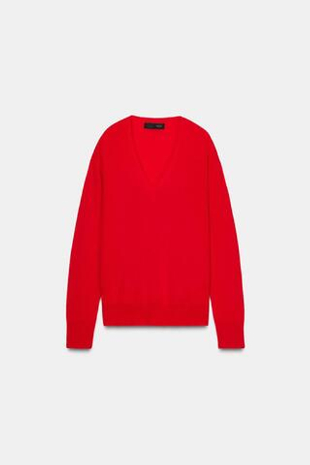 ZARA ДЖЕМПЕР ИЗ 100% СВЕРХМЯГКОЙ ШЕРСТИ, КРАСНЫЙ