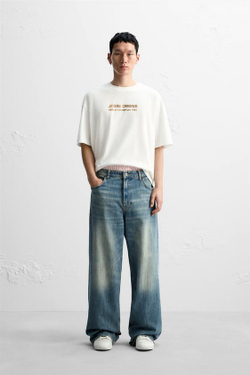 ZARA ФУТБОЛКА JESSE OWENS 1936 ©, ЖЕЛТОВАТО-БЕЛЫЙ