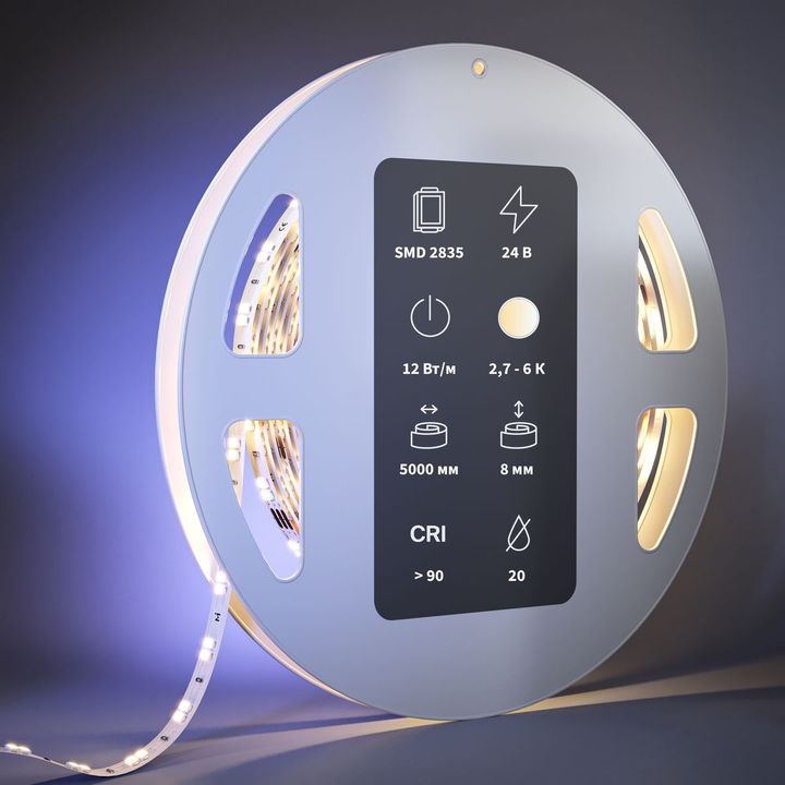 Светодиодная лента Maytoni 12W/m 120LED/m 2835SMD от теплого до холодного 5M 201123
