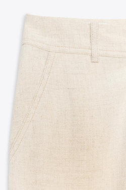 ZARA ПРЯМЫЕ БРЮКИ ИЗ ЛЬНА, СВЕТЛО-БЕЖЕВЫЙ
