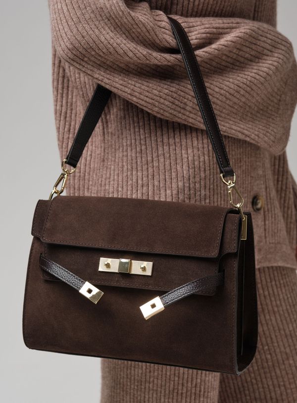 Замшевая сумка Rachel DBR 31361 черный каштан