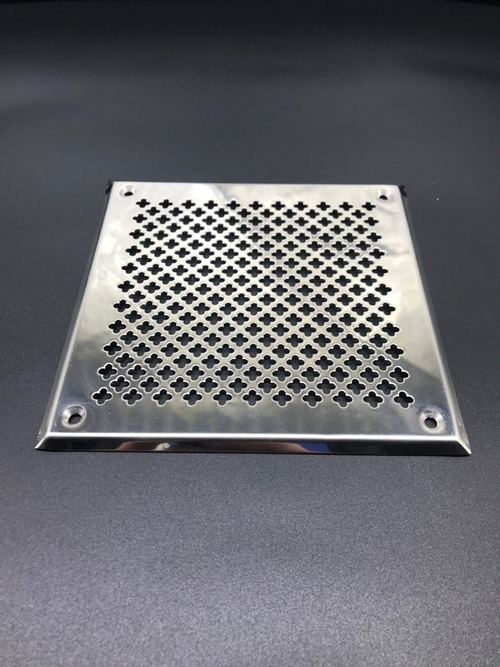 Решётка 100х200 мм, нержавеющая сталь, перфорация цветочек