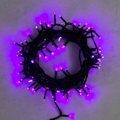 Светодиодная нить 100 пурпурных LED ламп, 10 м., 24В., черный провод ПВХ, Beauty Led (PST100-11-1PU)