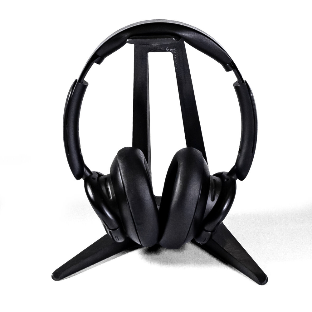 Подставка-держатель для накладных наушников, настольная, черная