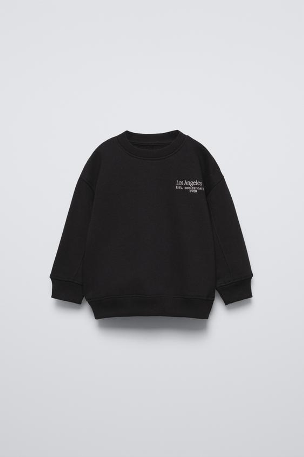 ZARA ТОЛСТОВКА С ВЫШИТОЙ НАДПИСЬЮ, ЧЕРНЫЙ