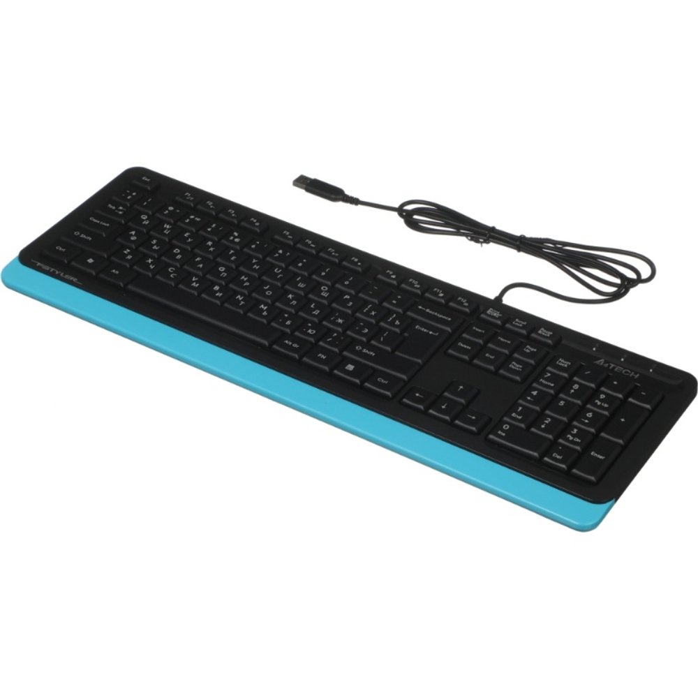 Комплект (клавиатура + мышь) A4Tech Fstyler F1010, черный/синий USB (мембранная)