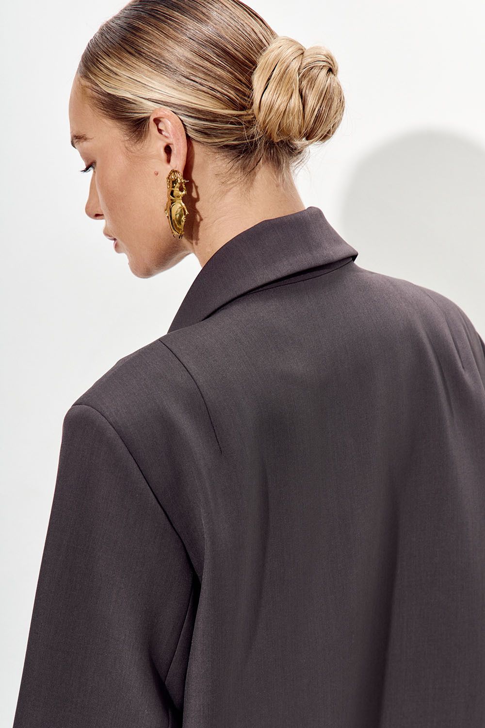 Пиджак свободный костюмный графитового цвета