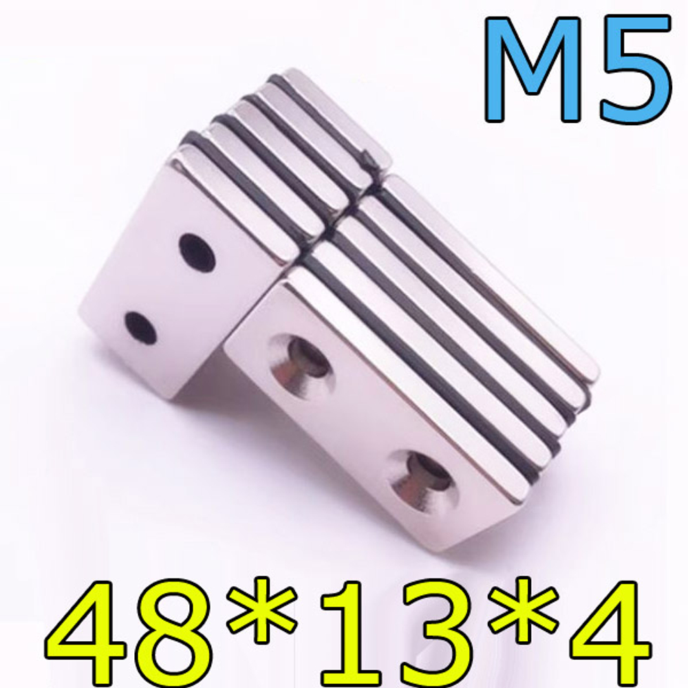 Неодимовый магнит с отверстием М5-48х13х4 мм