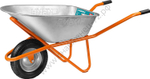 СИБИН СТ-12, 90 л, 180 кг, одноколесная, оцинкованная сталь, строительная тачка (39904)