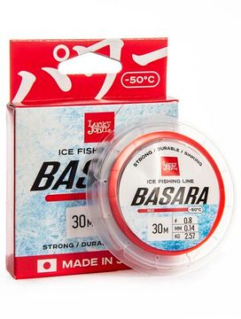 Леска монофильная зимняя Lucky John BASARA Red 30 м, 0,14 мм