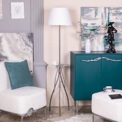 Светильник напольный торшер Нимфея с абажуром Сити-2 Белый