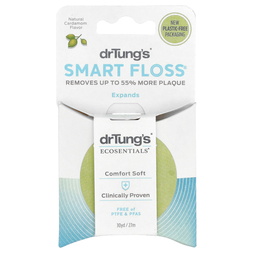 Dr. Tung's, Ecosentials™, Smart Floss®, натуральный кардамон, 27 м (30 м)