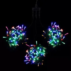 Комплект гирлянд на деревья 60 м., 3 луча по 20 м, 24V, 600 разноцветных LED ламп, черный ПВХ, LTC (KDD600-11-1M)