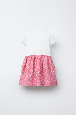 ZARA КОМБИНИРОВАННОЕ ПЛАТЬЕ С КАРМАНАМИ, РОЗОВАТЫЙ