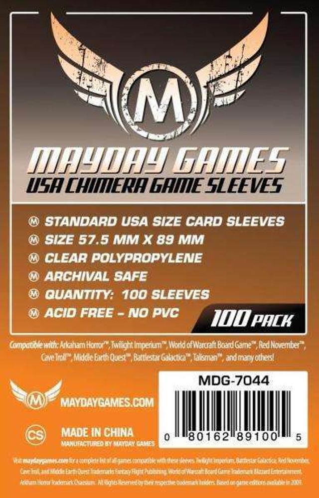 MayDay Games USA Chimera Game Sleeves 57.5mm x 89mm