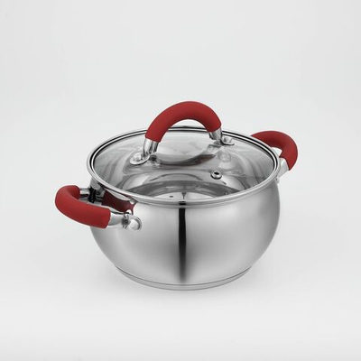 Кастрюля из нержавеющей стали Доляна «Вернер», 1,9 л, d=16 см, с крышкой (Цвет: не задано)