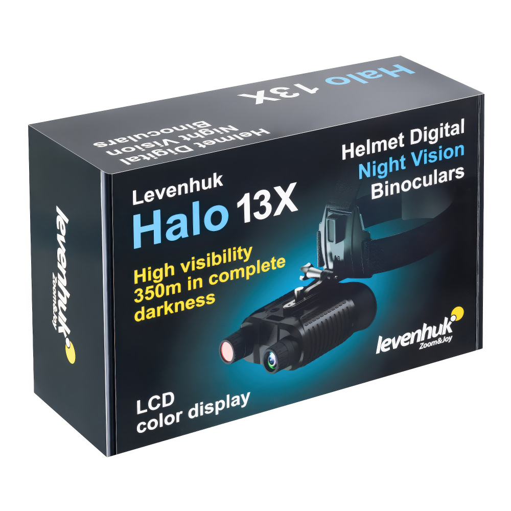 Бинокль цифровой ночного видения Levenhuk Halo 13X Helmet, с креплением на голову - Упаковка