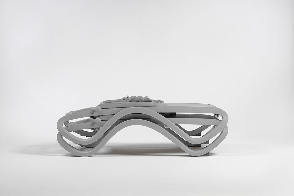 Шезлонг Nardi Omega, бело-синий