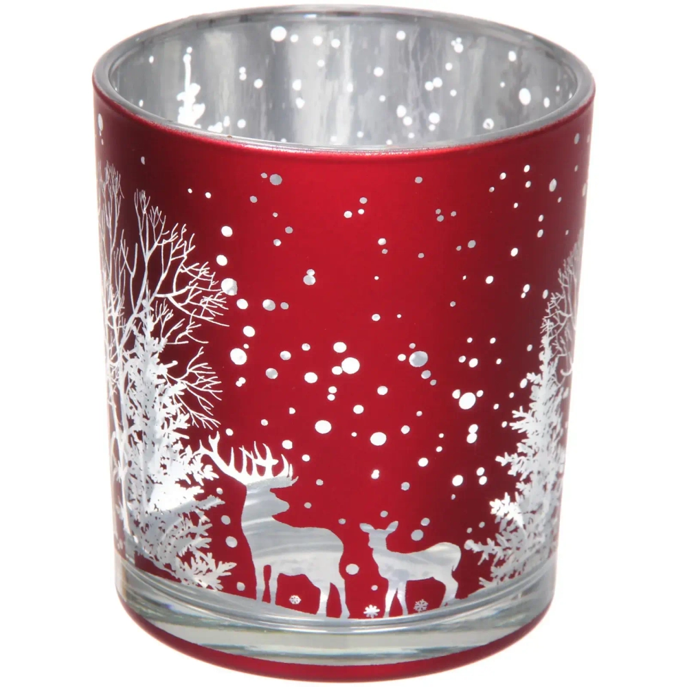 Подсвечник «Зимнее сияние» 8,5*10 см, Красный