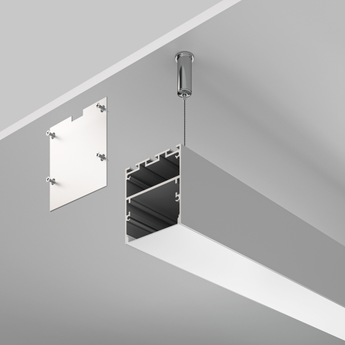 Алюминиевый профиль Maytoni накладной-подвесной 50×50 (Серебро, 2 м), ALM-5050-S-2M