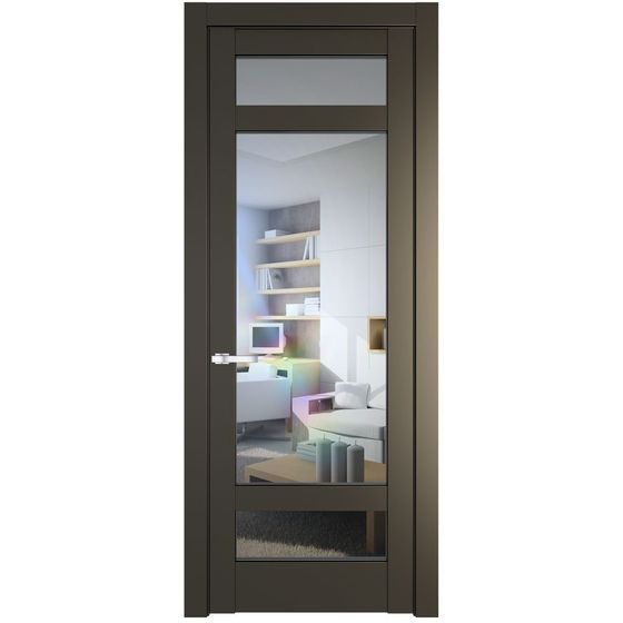 Межкомнатная дверь эмаль Profil Doors 4.3.2PD перламутр бронза стекло прозрачное