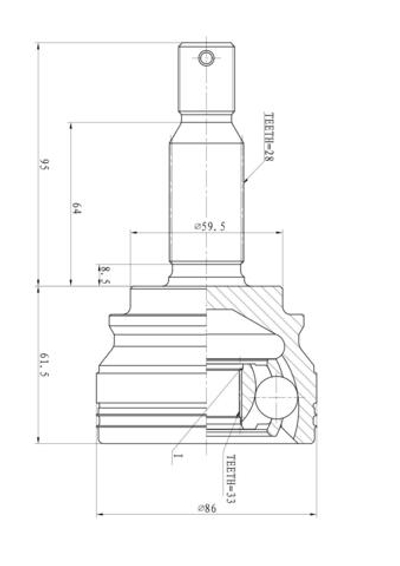 ШРУС наружный MITSUBISHI ASX/Lancer X GANZ GIK04076