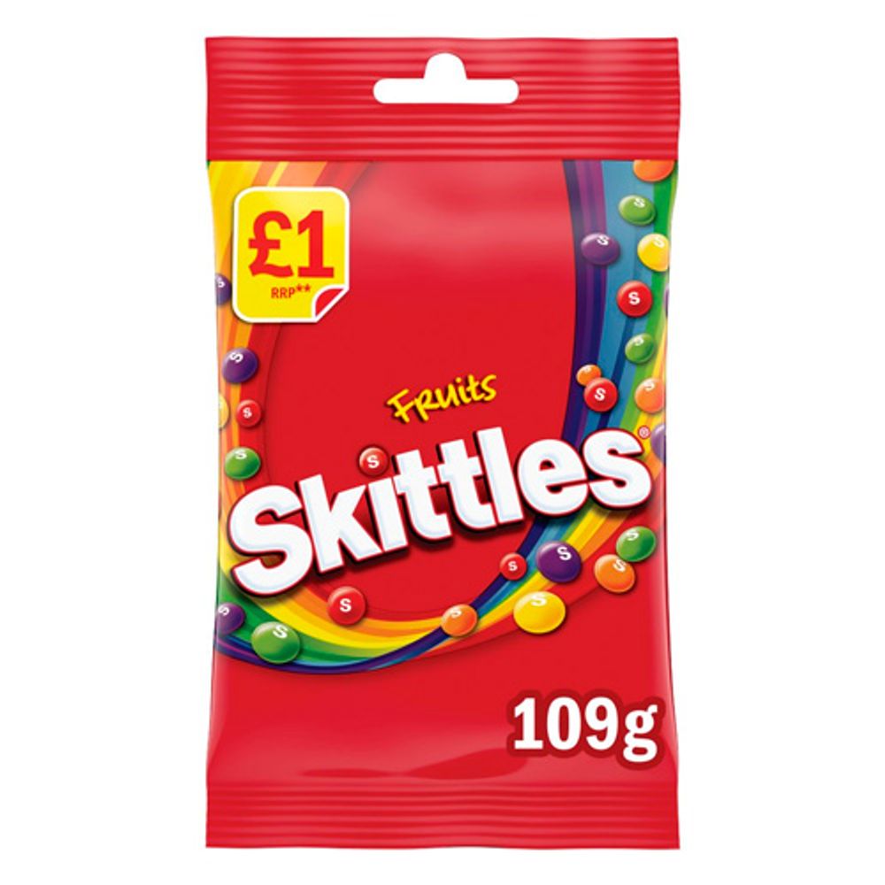 Драже Skittles Vegan Chewy Sweets Fruit 109гр