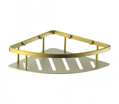Полка для ванной угловая WONZON & WOGHAND, Брашированное золото (WW-4132-BG)