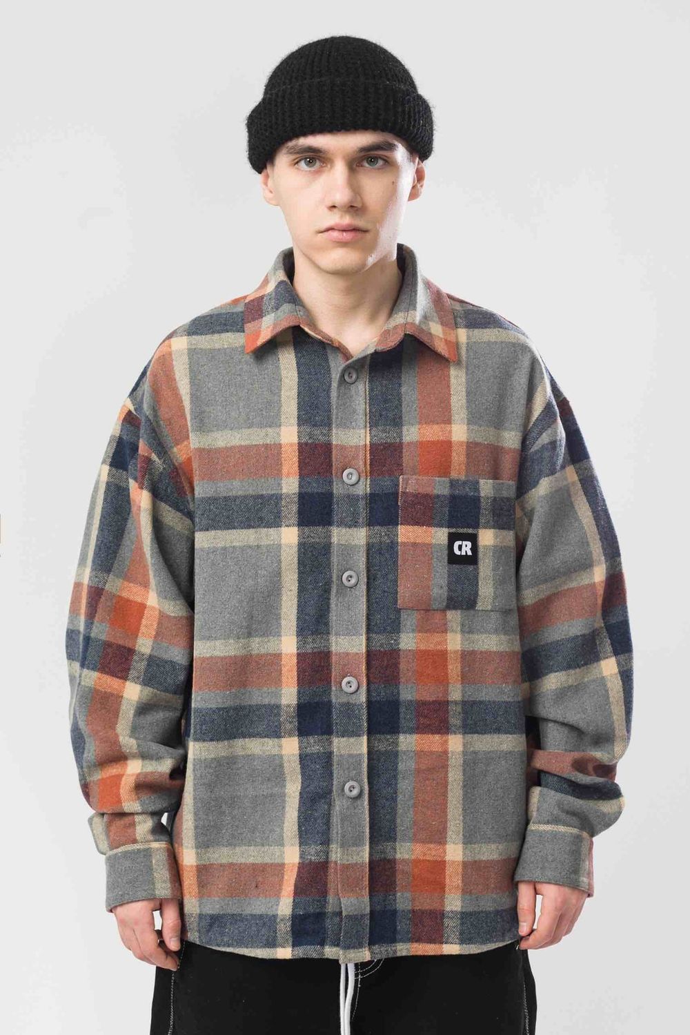 Рубашка Codered Harbor Wide Серый/Нэви/Рыжий/Бежевый Светлый