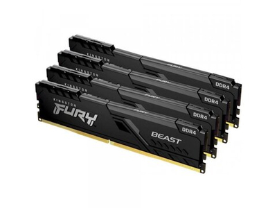 Оперативная память Kingston Fury Beast Black KF436C18BBK4/64, DDR4 4х 64ГБ 3600 МГц, DIMM, RTL